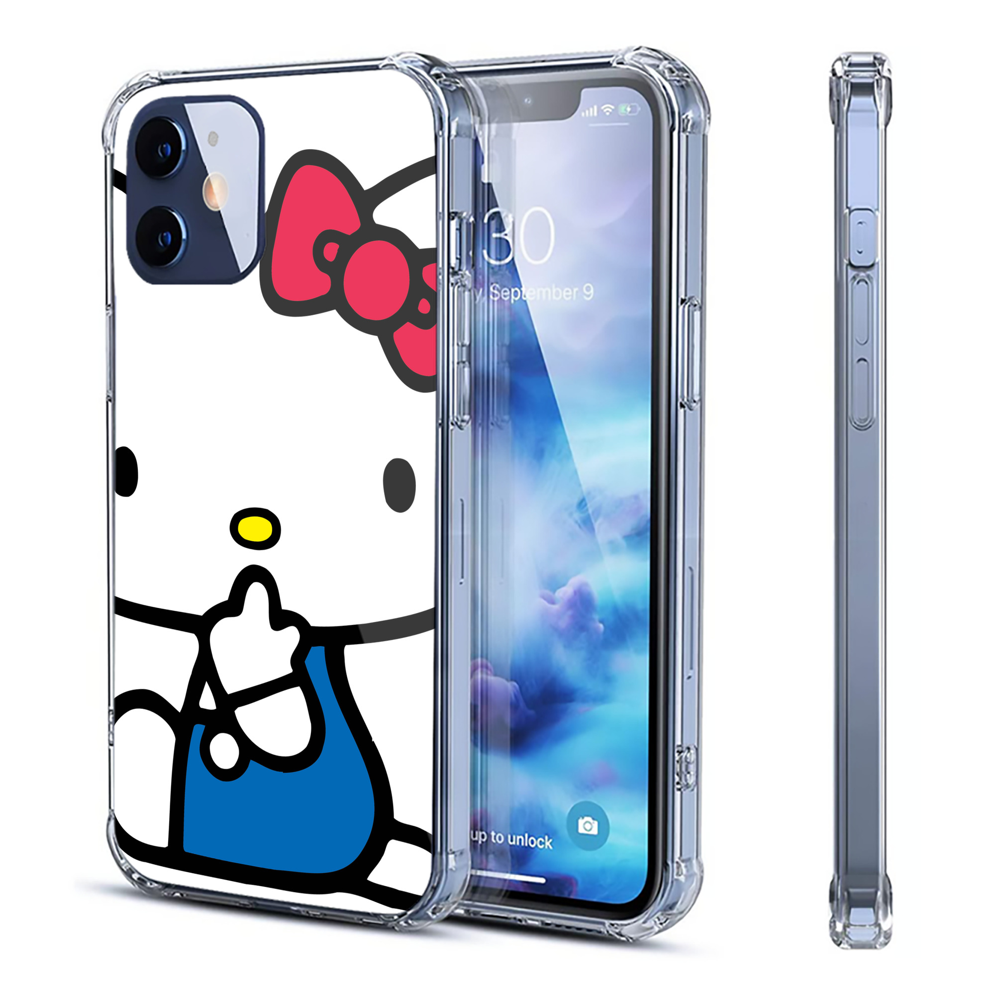 （画像用） Hello Kitty ハローキティ 【iPhone 12シリーズ対応】透明スマホケース（クリアソフトケース）